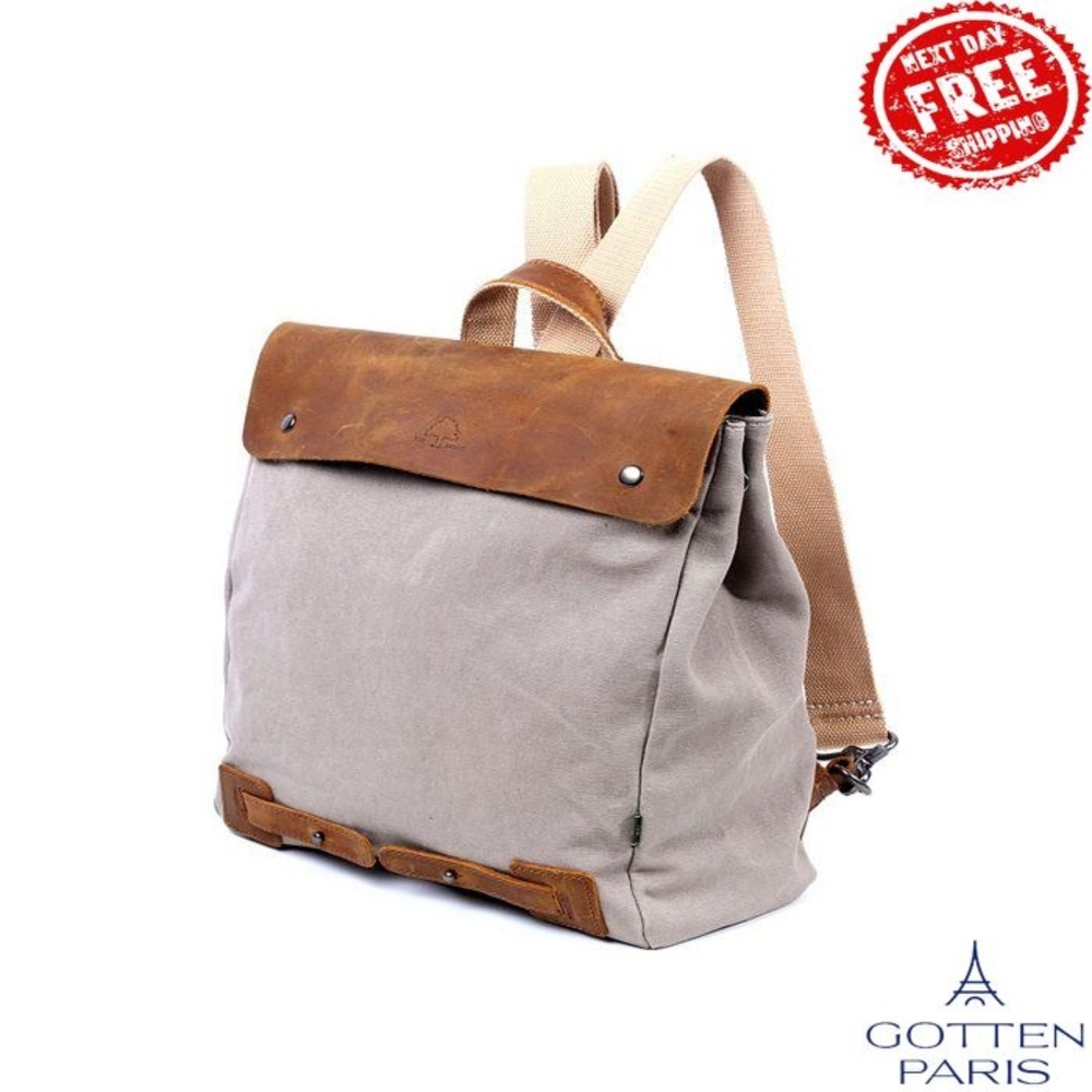 Cooper Convertible Canvas Backpack Ivory Women's Bag - Picture 3 of 9
